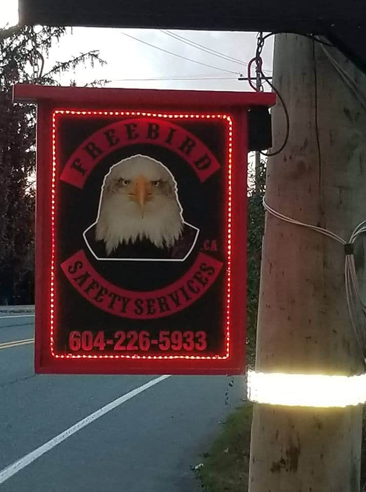 FreeBird Safety Services roadside signage