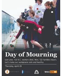 2016 Day of Mourning Poster, 122 died in BC in 2015, Worker fatality