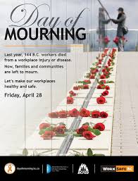2017 Day of Mourning Poster, 144 died in BC in 2016, Worker fatality