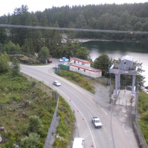 Stave Lake dam roadway, picture taken from above