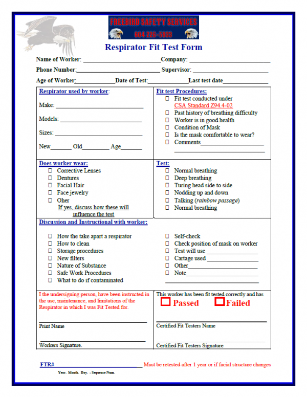 Fit-Test-Form- CSA Standard CAN/CSA-Z94.4-93 .