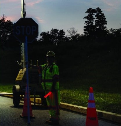 Traffic Control Person, TCP, Flagger at night, flagger, SEEME-NOW LED Hard Hat Lights