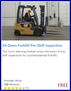 Class IV Forklift Pre Shift Inspection