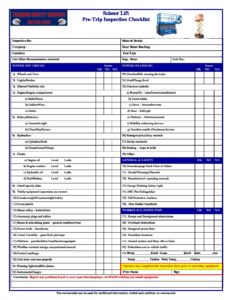 Scissor Lift Inspection Checklist pdf
