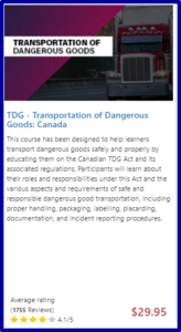 TDG Transportation of Dangerous Goods Canada