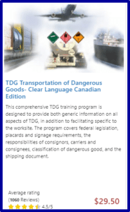 TDG Transportation of Dangerous Goods Clear Language Canadian Edition